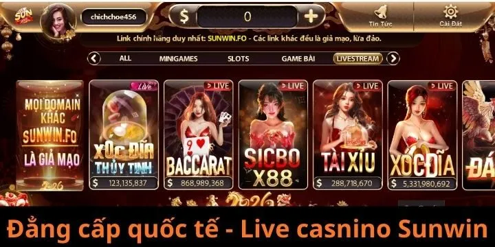 Sảnh game live casino Sunwin hấp dẫn với dealer nóng bỏng, chơi là mê